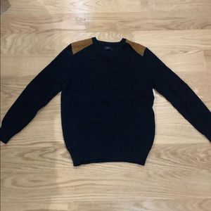 Navy sweater with shoulder pads